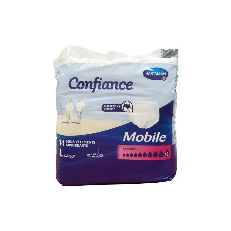 Confiance Mobile Taille L Niveau 10 14 sous-vêtements absorbants