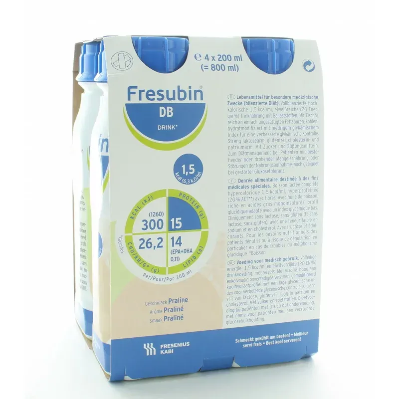 Fresubin DB Drink Arôme Praliné X4 200ml