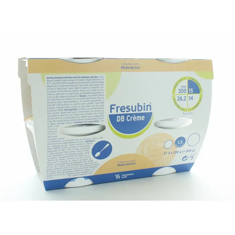 Fresubin DB Crème Arôme Pêche-Abricot X4 200g Fresubin DB Crème Arôme Pêche-Abricot X4 200g