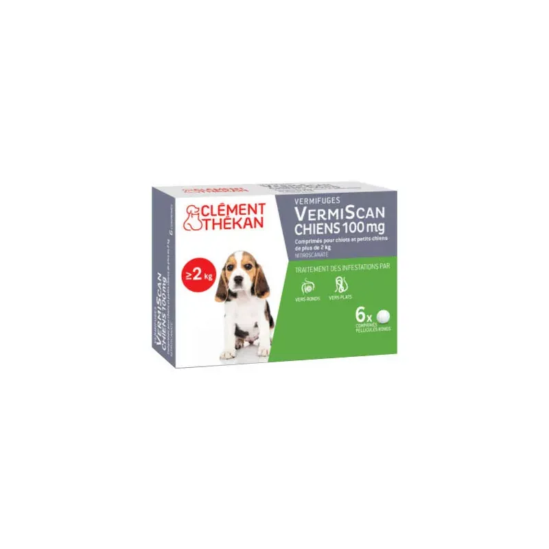 VermiScan Chiens 100mg 6 comprimés - Univers Pharmacie VermiScan Chiens 100mg 6 comprimés - Univers Pharmacie