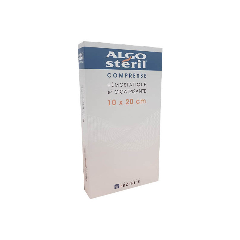 Algostéril Compresse Hémostatique et Cicatrisante 10X20cm 16 pièces