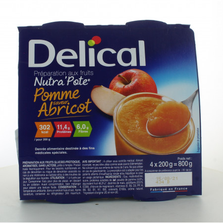 Delical Nutra'Pote Pomme Abricot 200gX4