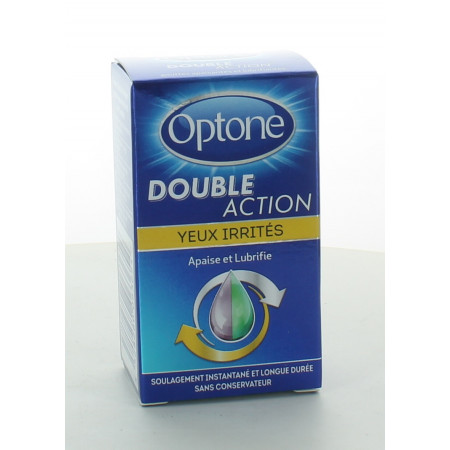 Optone Double Action Yeux Irrités Solution Oculaire 10ml
