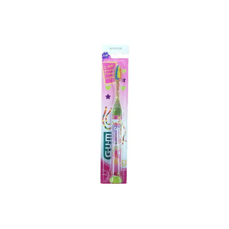 GUM Timer Light Brosse à Dents Enfant Lumineuse Souple