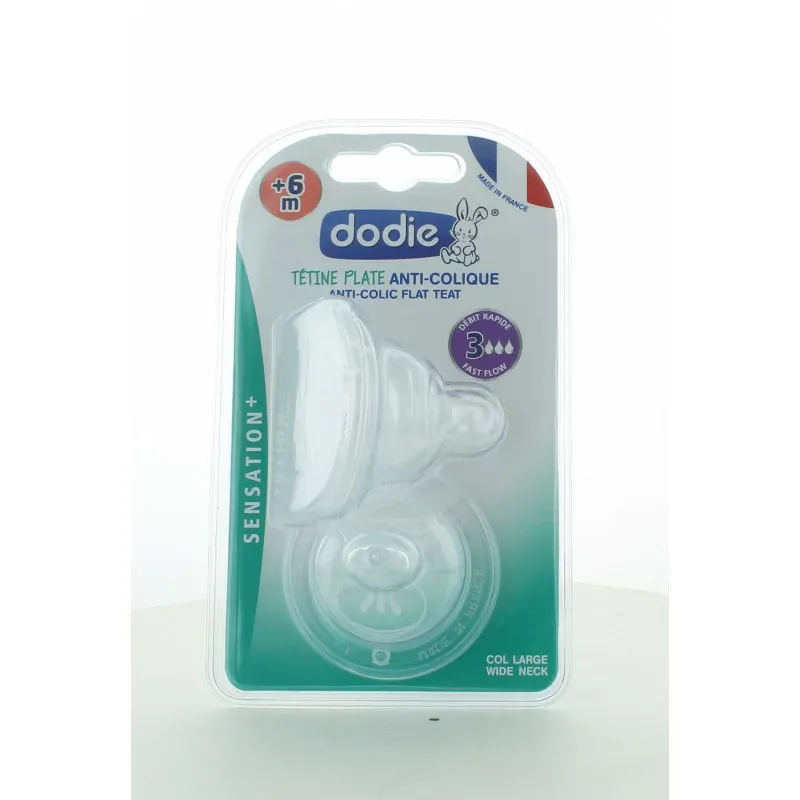 Dodie Tétine Plate Anti-Colique +6m X2