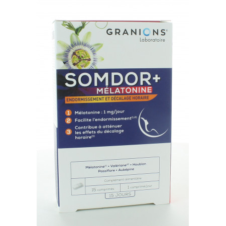 Granions Somdor+ Mélatonine 1mg 2X15 comprimés