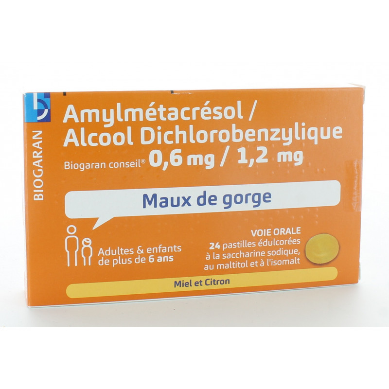 Biogaran Amylmétacrésol / Alcool Dichlorobenzylique 24 pastilles