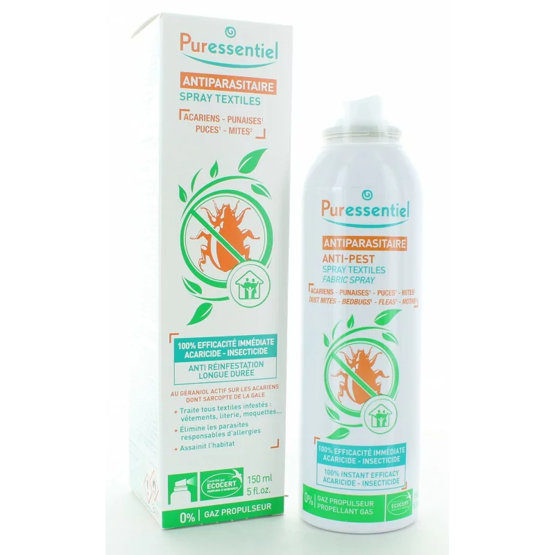 Puressentiel Antiparasitaire Spray Textile 150ml - Univers pharmacie