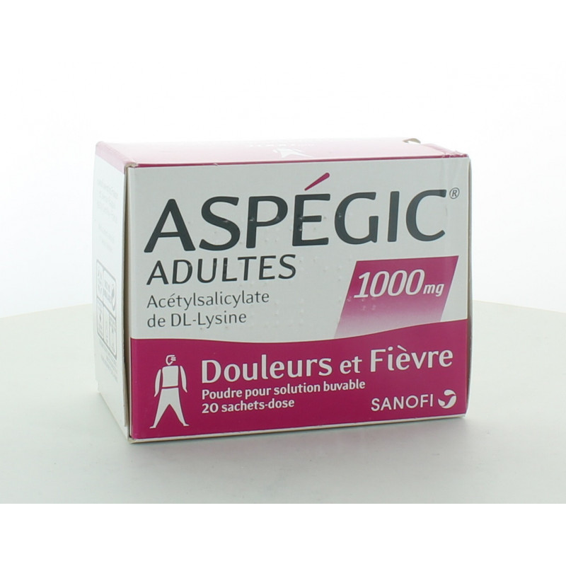 Aspégic Adultes 1000mg 20 sachets-dose