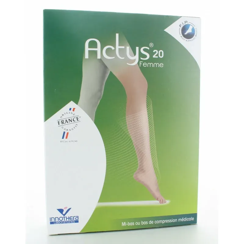 Actys 20 Femme Mi-bas Court Classe 2 T2 Noir