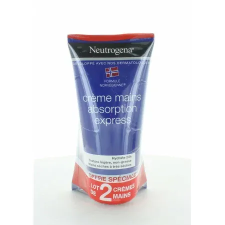 Neutrogena Crème Mains Absorption Express 75mlX2
