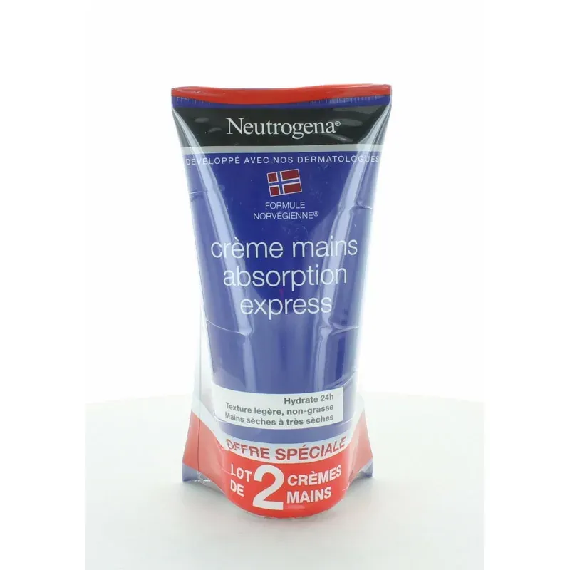 Neutrogena Crème Mains Absorption Express 75mlX2