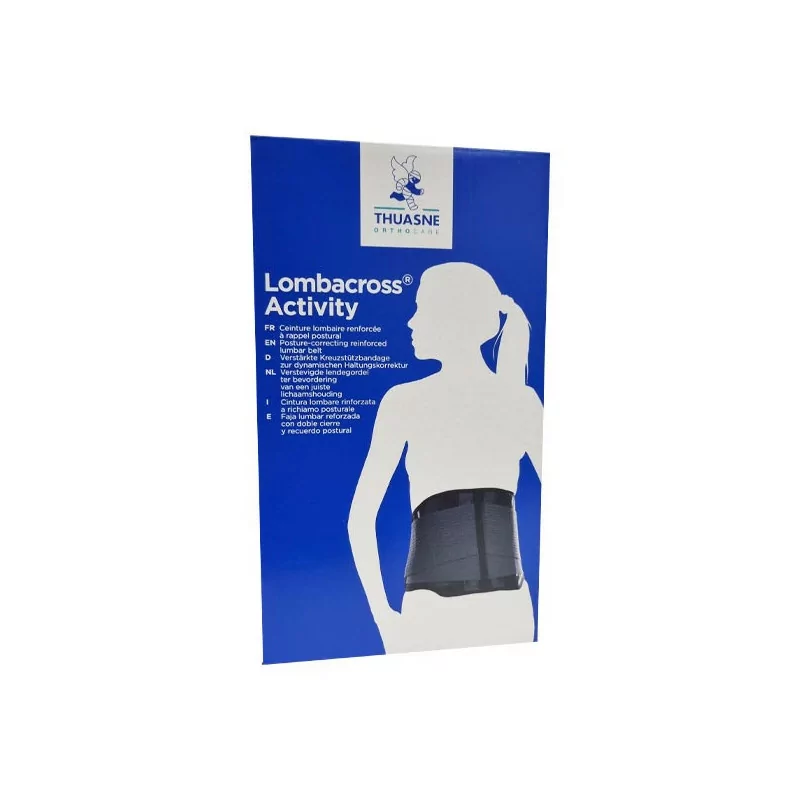 Thuasne Lombacross Activity Ceinture Lombaire Renforçée Noire H21cm Taille 5