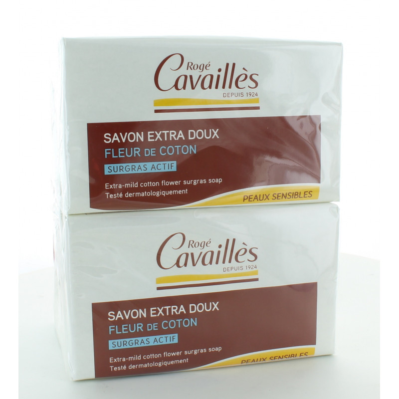 Rogé Cavaillès Savon Extra Doux Fleur de Coton 4X250g