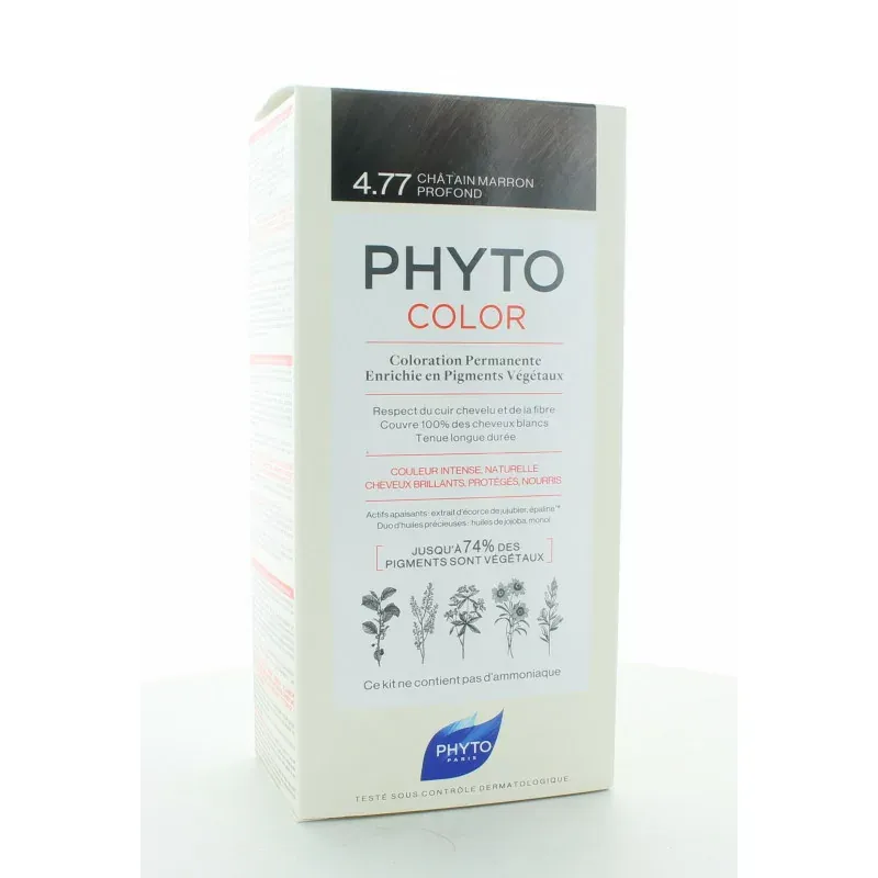 Phyto Color Kit Coloration Permanente 4.77 Châtain Marron Profond