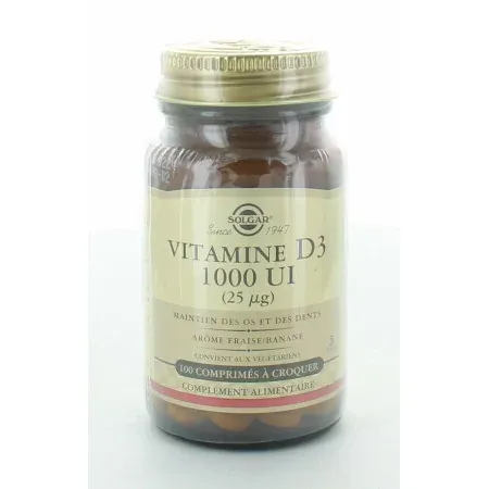 Solgar Vitamine D3 1000 UI 100 comprimés