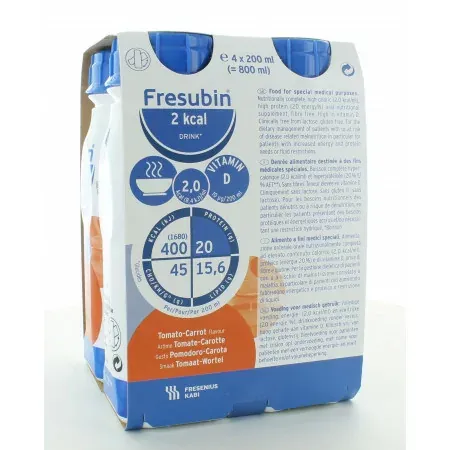 Fresubin 2Kcal Drink Arôme Tomate-Carotte 4X200ml