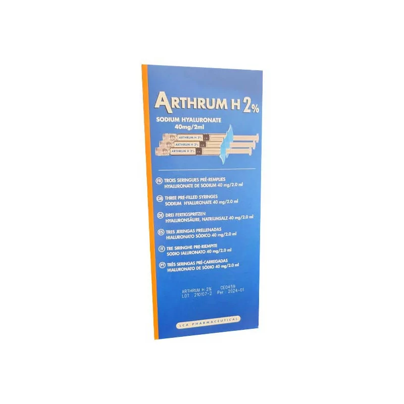 Arthrum H 2% Sodium Hyaluronate 40mg/2ml X3 seringues