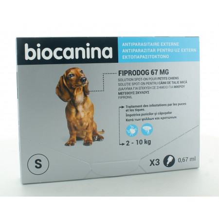 Biocanina Fiprodog 67mg Spot On Petit Chien 2-10kg X3