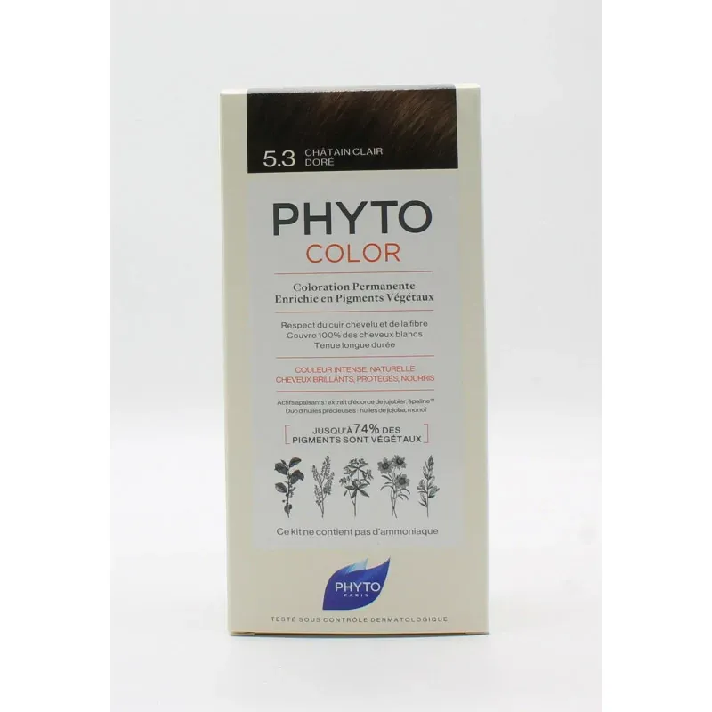 Phyto Color Kit Coloration Permanente 5.3 Châtain Clair Doré