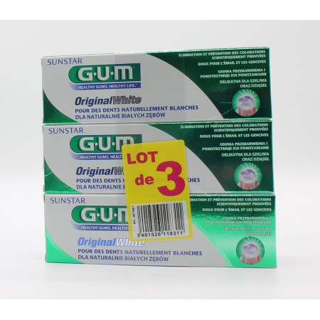 GUM Dentifrice Original White 75mlX3