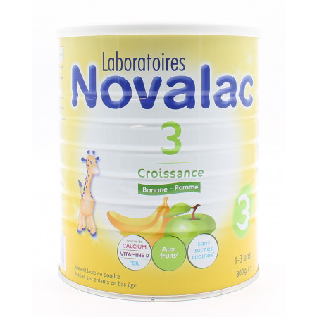 Novalac 3 Croissance Banane/Pomme 1-3 ans 800g
