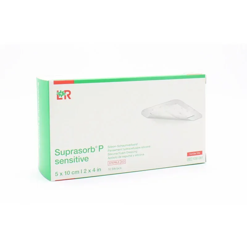 L&R Suprasorb P Sensitive 5X10cm 10 pièces