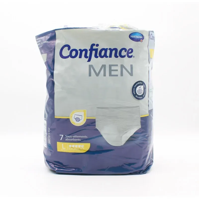 Confiance Men Sous-vêtements Absorbants Taille L Niveau 5 X7 Confiance Men Sous-vêtements Absorbants Taille L Niveau 5 X7