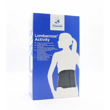 Thuasne Lombacross Activity Ceinture Lombaire Renforcée Noire H21cm Taille 3