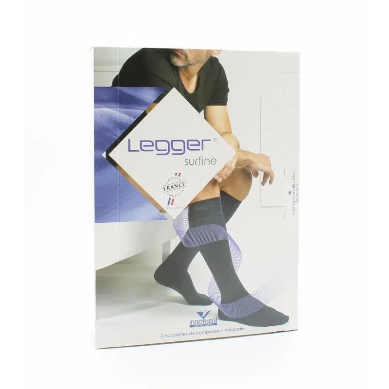 Legger Surfine Chaussettes de Compression Médicale T2 Normal Noir