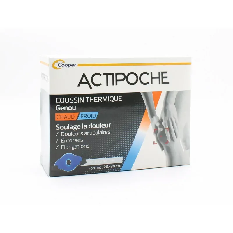 ActiPoche Coussin Thermique Chaud/Froid Genou 20X30cm