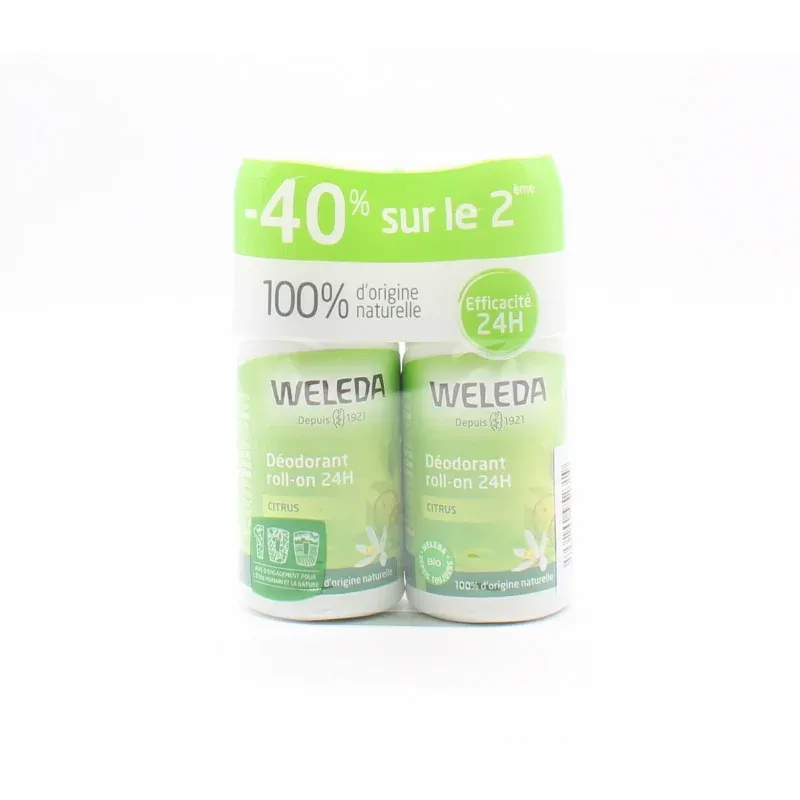 Weleda Déodorant Roll-on Citrus 24h 2X50ml