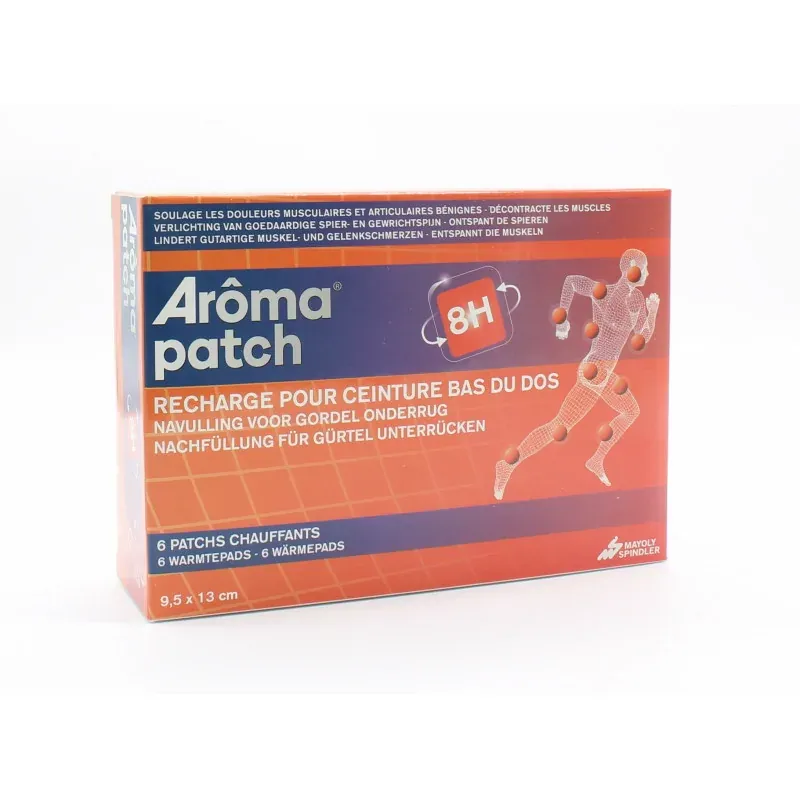 Arôma Patch 8H Recharge Ceinture 6 Patchs Chauffants Bas du Dos 9,5X13cm