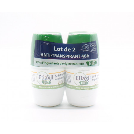 Etiaxil Bio Anti-transpirant Végétal 48h 50mlX2