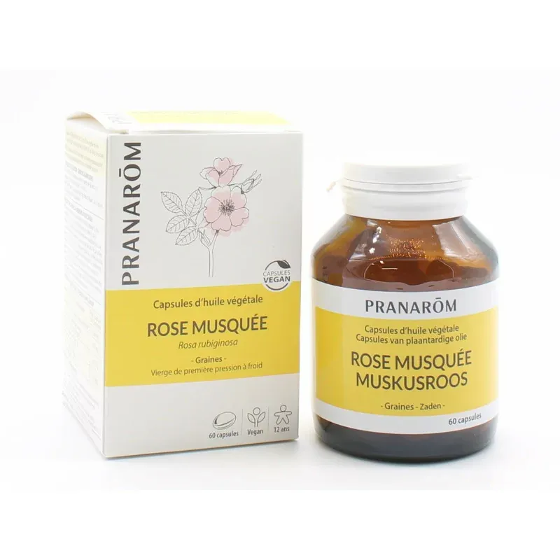 Pranarôm Capsules d'Huile Végétale Rose Musquée X60