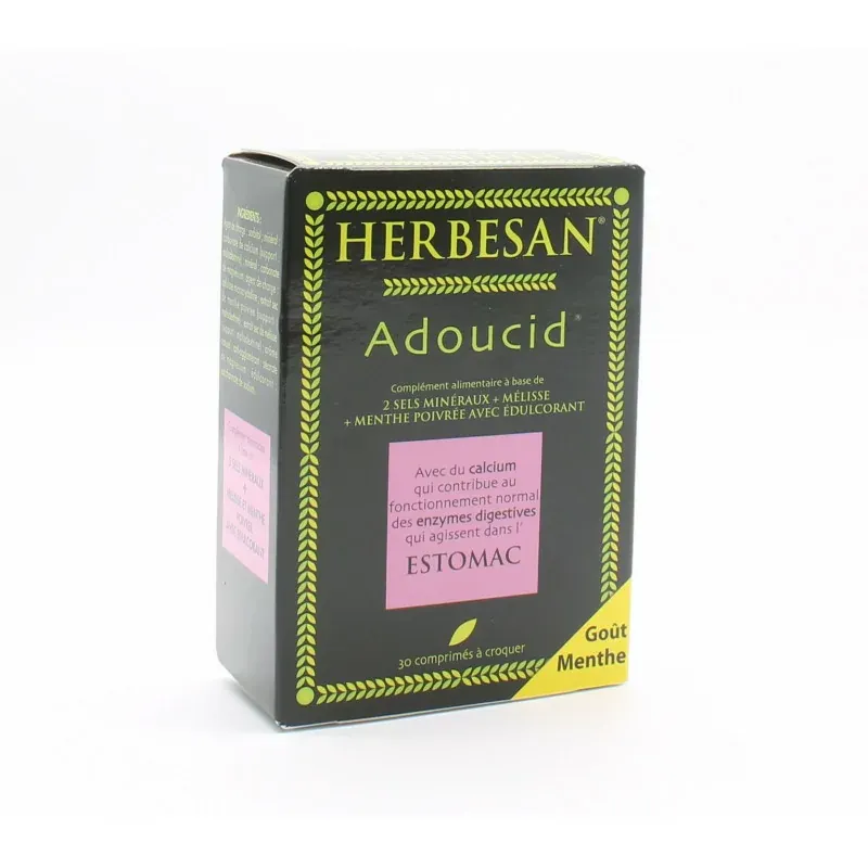 Herbesan Adoucid Goût Menthe 30 comprimés