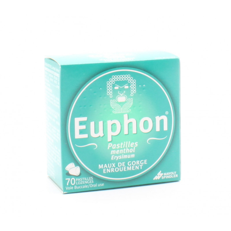 Euphon Pastilles Menthol Maux de Gorge X70 Euphon Pastilles Menthol Maux de Gorge X70