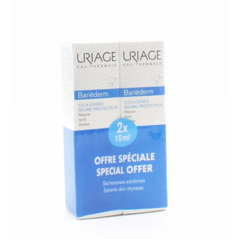 Uriage Bariéderm Cica-lèvres Baume Protecteur 15mlX2