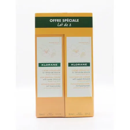 Klorane Crème Dépilatoire à l'Amanda Douce 150mlX2