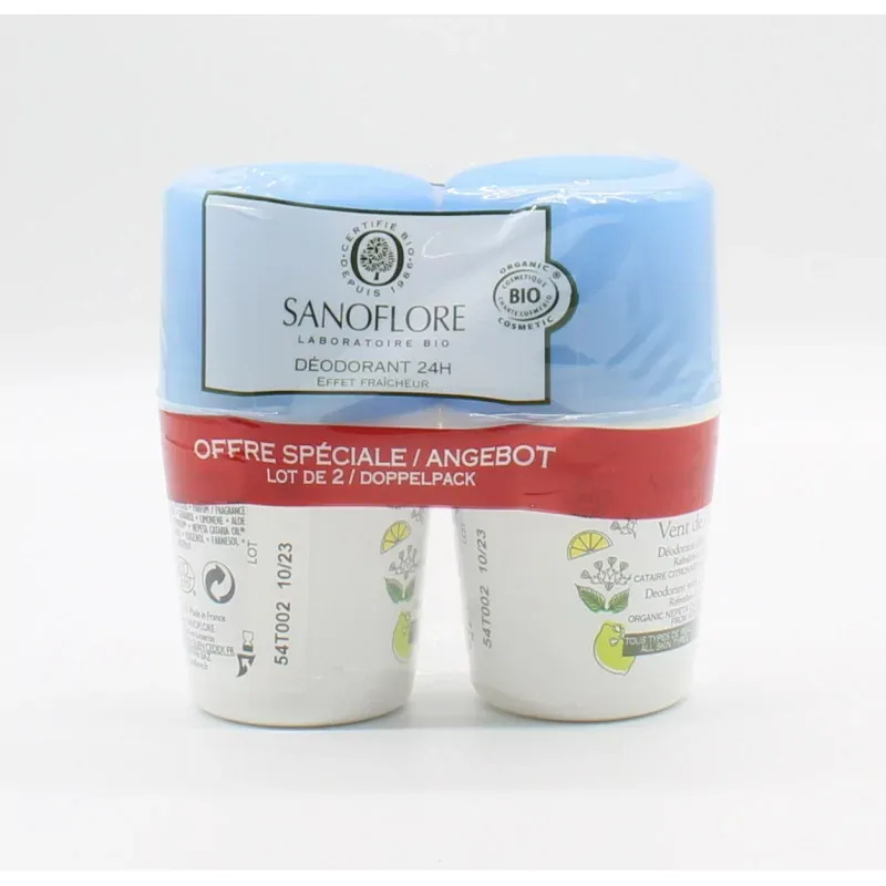 Sanoflore Déodorant Citrus Roll-On 24H 2X50ml