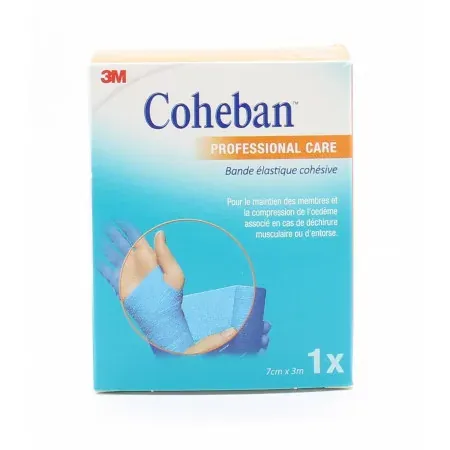 3M Coheban Professional Care Bande Élastique Cohésive Bleu 7cmX3m