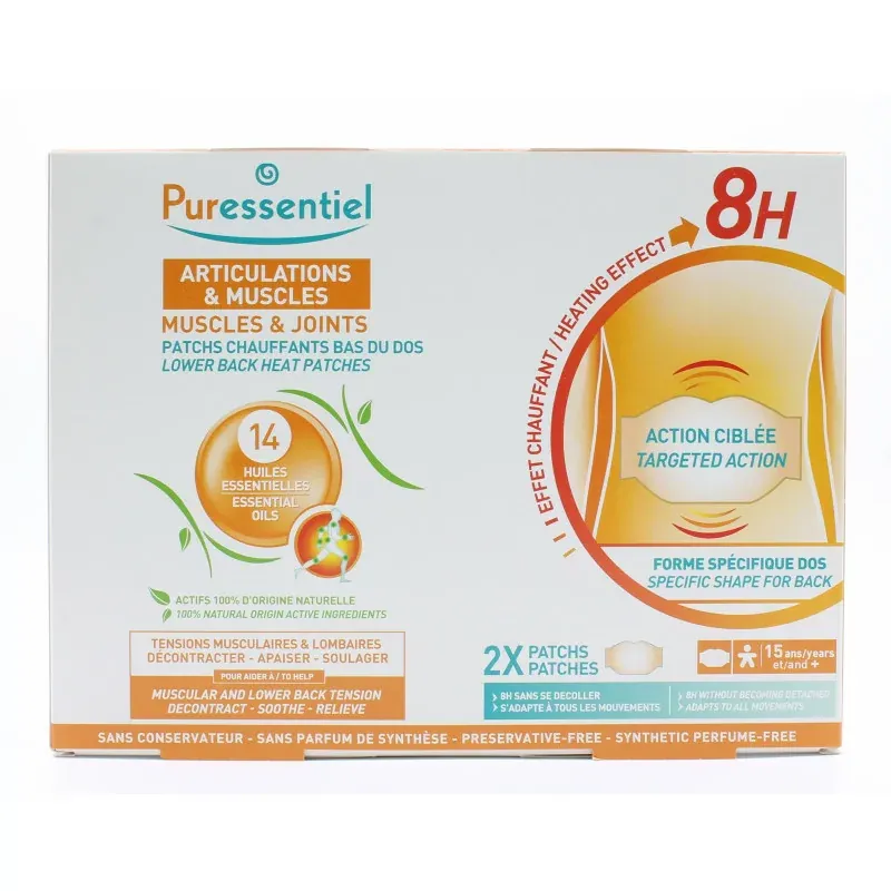 Puressentiel Articulations & Muscles Patchs Chauffants Bas du Dos X2