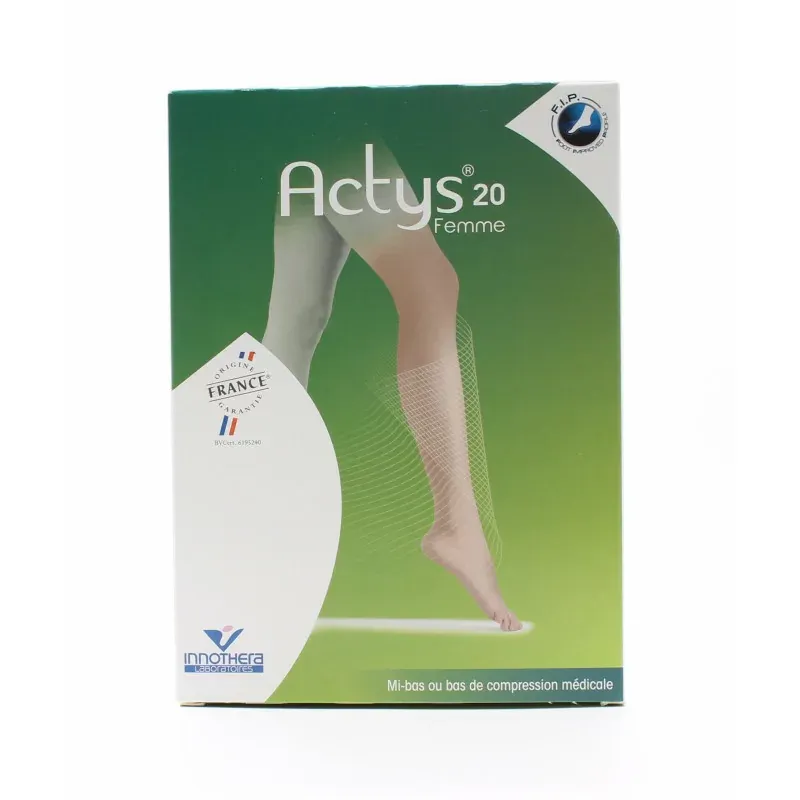 Actys 20 Femme Mi-bas Court Classe 2 T2 Beige Clair