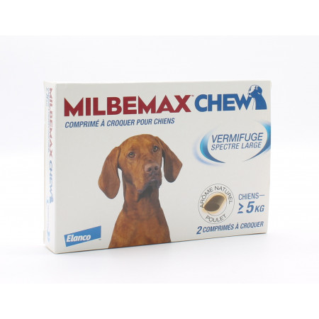 Milbemax Chew Vermifuges +5kg Comprimés à Croquer x2