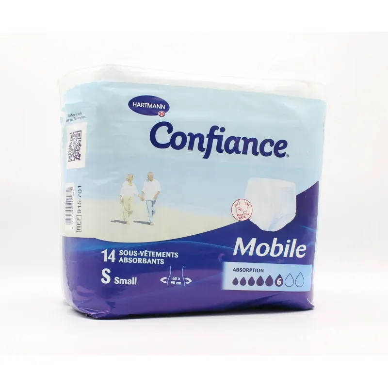 Confiance Mobile Taille S 6 Gouttes 14 sous-vêtements absorbants