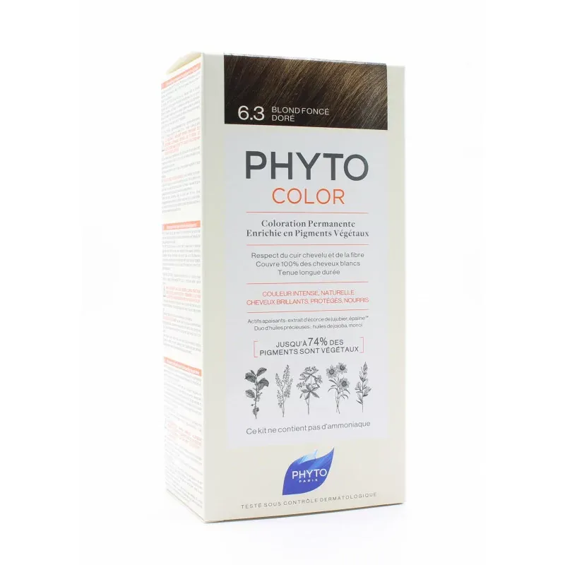 Phyto Color Kit Coloration Permanente 6.3 Blond Foncé Doré