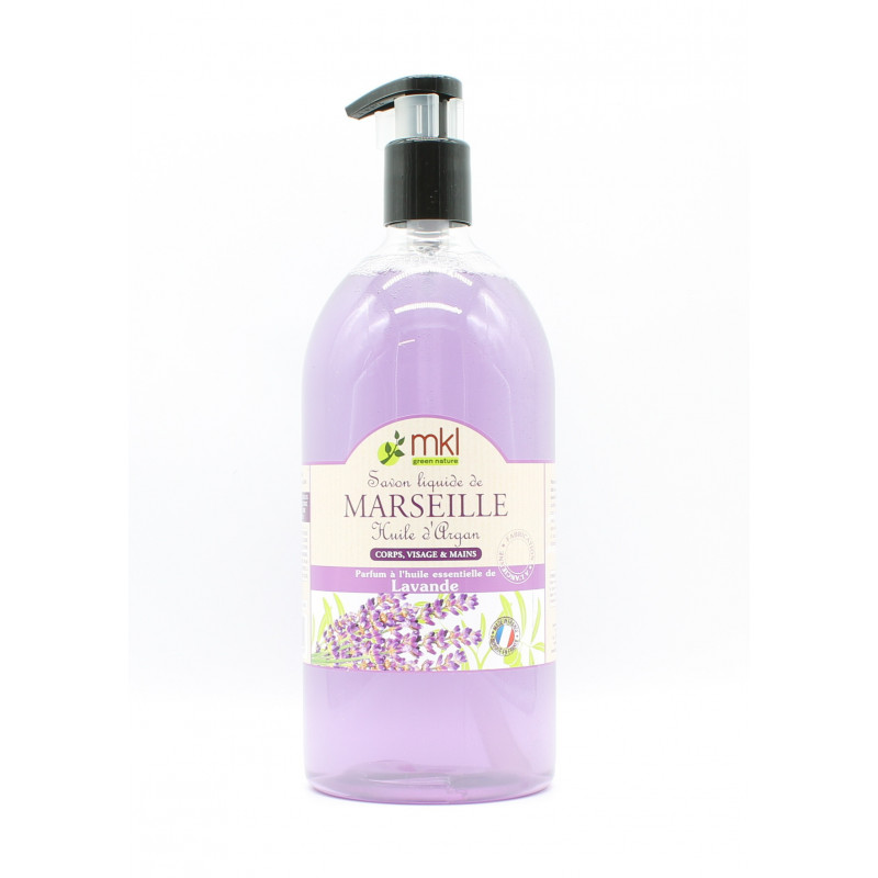 MKL Liquide de Marseille Huile d'Argan Lavande Corps, Visage et Main Bio 1L MKL Liquide de Marseille Huile d'Argan Lavande Corps, Visage et Main Bio 1L