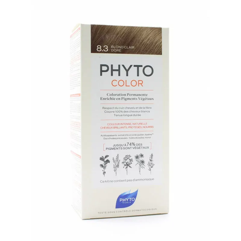 Phyto Color Kit Coloration Permanente 8.3 Blond Clair Doré