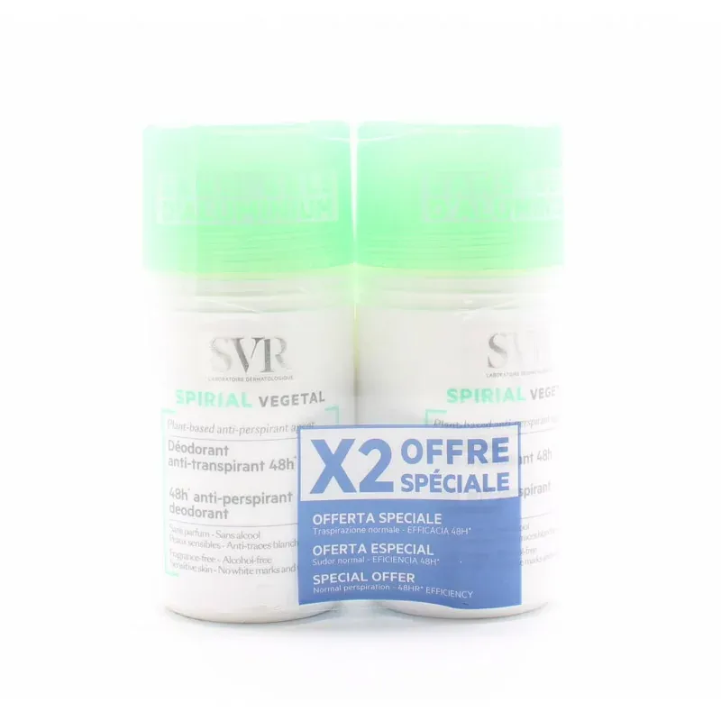 SVR Spirial Vegetal Déodorant Anti-transpirant 48h 50mlX2