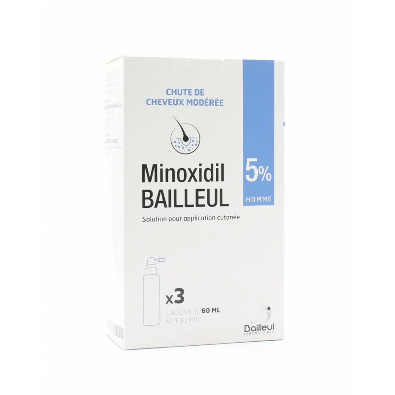 Minoxidil 5% Bailleul 3X60ml - Univers Pharmacie